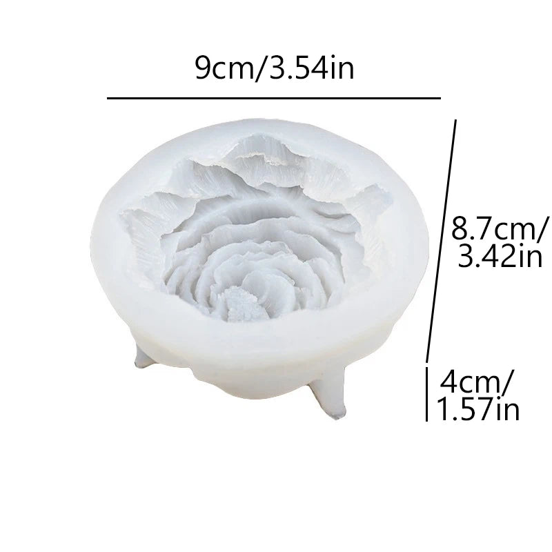 Rose Flower Mold Peony Candle Silicone Cake Chocolate Soap Qme