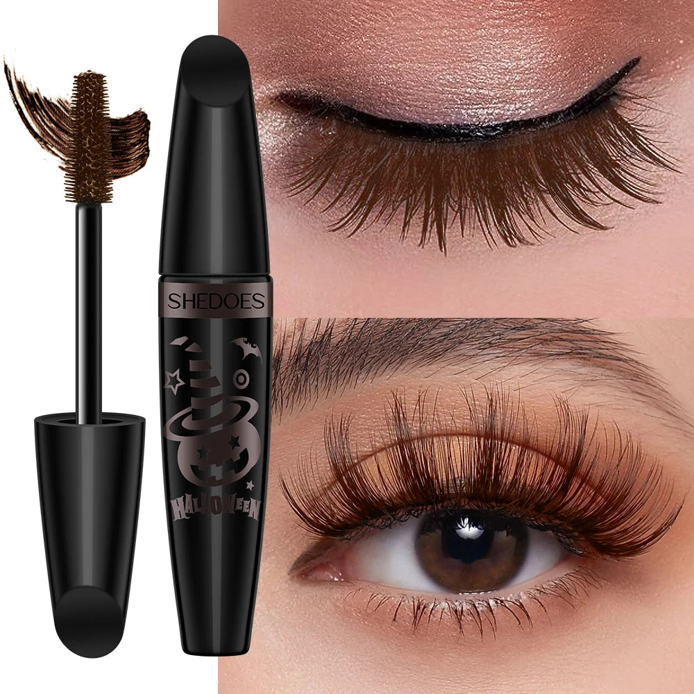 Halloween Eye Black Curly Thick Waterproof Sweat Proof Durable Qme brown