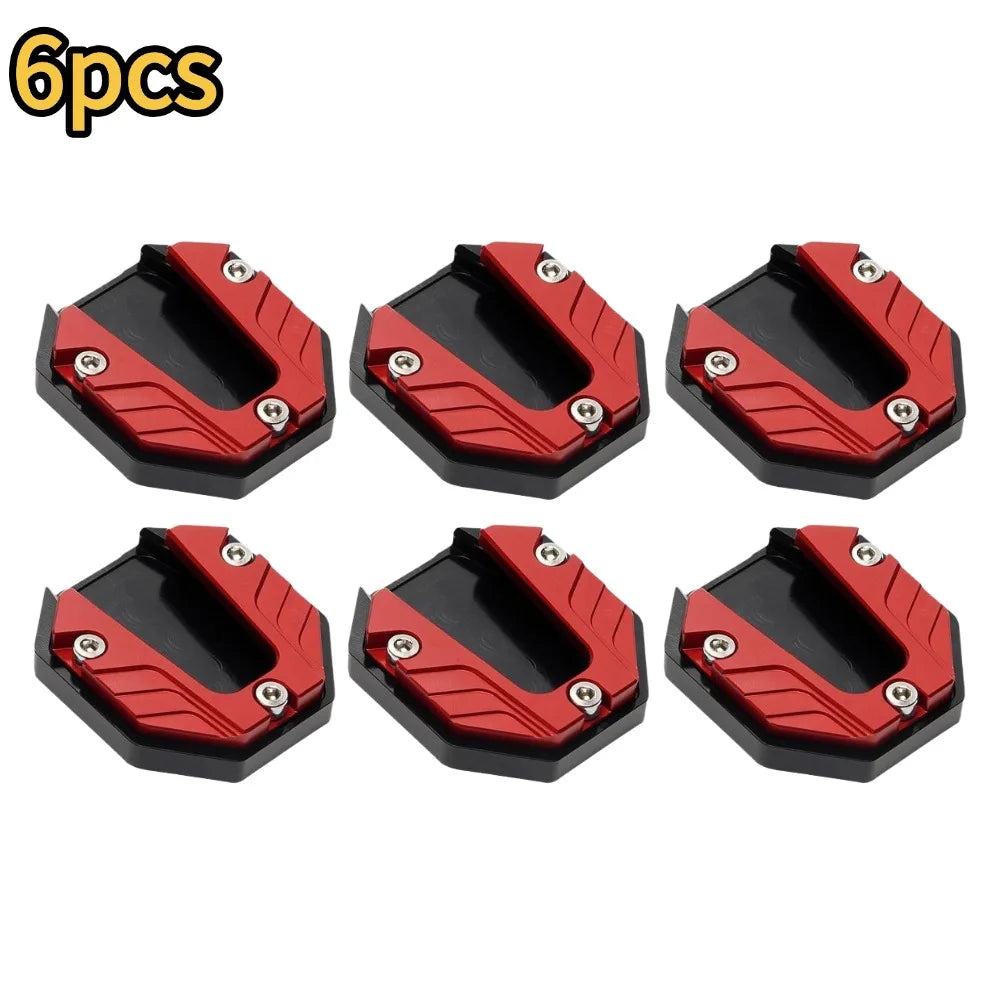 Aluminum Alloy Motorcycle Bike Kickstand Extender Foot Side Stand Extension Foot Pad Support Plate Motorbike Accessories Qme B-6pcs