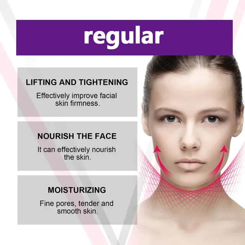 50g V-Face Cream, Instantly Lifts and Firms the Skin, Suitable for Face, Neck, and Chest in Light Beige Tones, Solves the Problem of Double Chin, Smoothes Dry Lines, and Reduces Signs of Aging Qme
