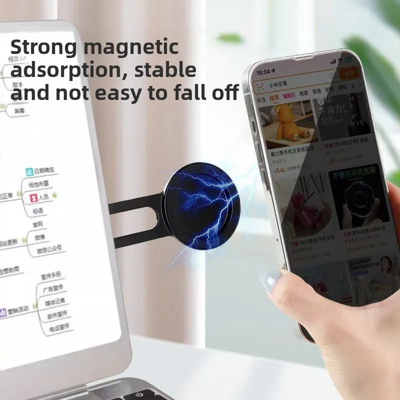 Magnetic Foldable Holder Laptop Phone Holder Dual Screen Extension Multi Screen Adjust Stand Invisible Laptop Side Mount Bracket Qme