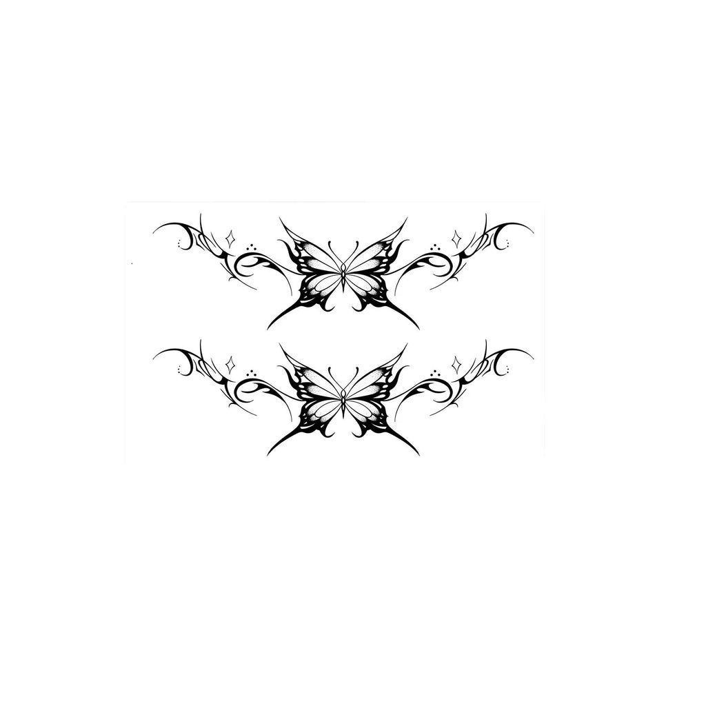 Dark Butterfly Waist Spine Tattoo Sticker Waterproof Long Lasting Women Lower Back Advanced Simulation Tattoo Qme