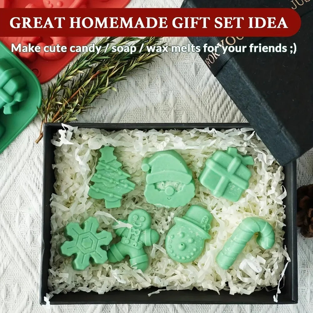Silicone Christmas Chocolate Molds Snowflake Xmas Tree Gingerbread Qme