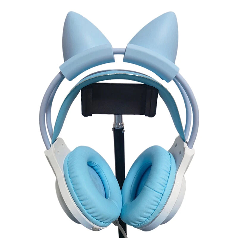 Cat Ear Earphone Gaming Headsets Attachment Stereo Headset Decoration Qme