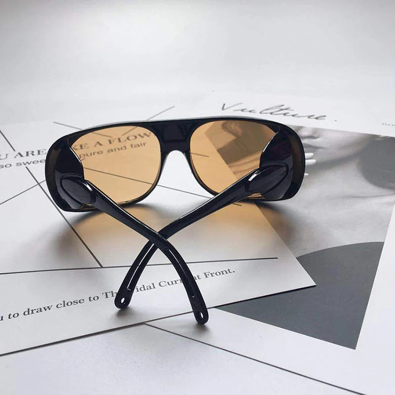 5pcs Transparent Welding Goggles Flat Lens Anti-Wind Dustproof Safety Eye Protection Glasses for Welders Qme