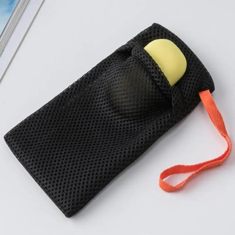 Bath Cleansing Foaming Net Double-Sided Square/Oval Soap Bag Body Exfoliating Scrubber Sponges Bathroom Mesh Soap Pocket Qme