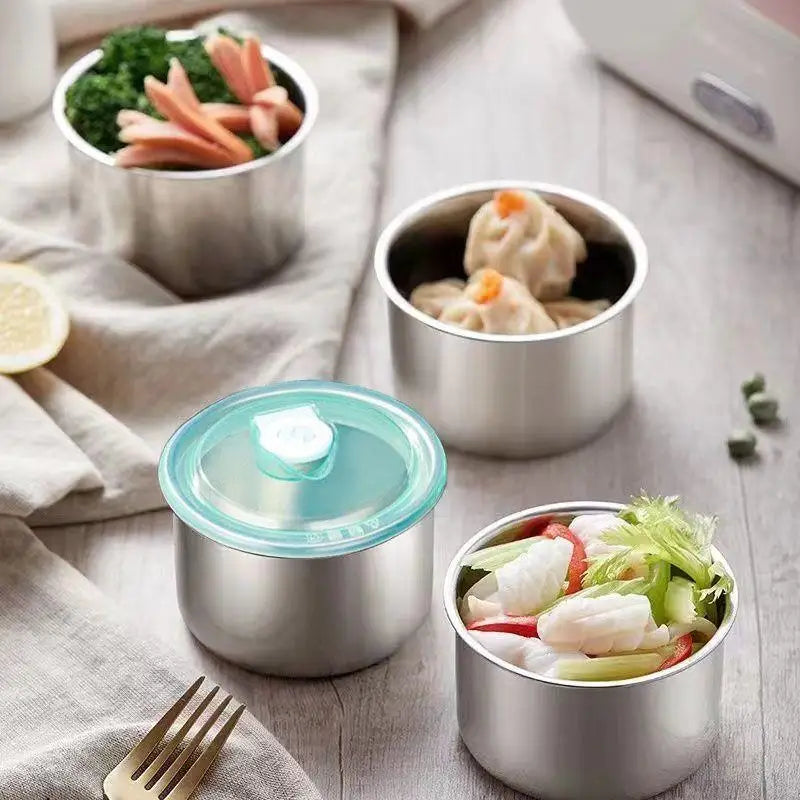 304 Stainless Steel Food Preservation Box Round Leak-proof Lunch Heat Qme