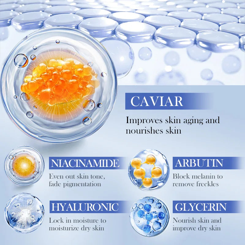 Caviar Hyaluronic Acid Moisturizing Facial Masks Lifting Firming Face Skin Brightening Firming Hydrating Face Mask Skin Care Qme