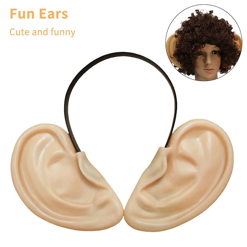 Cute Vinyl Large-ear Headband Christmas Simulated Ear Prop Carnival Qme
