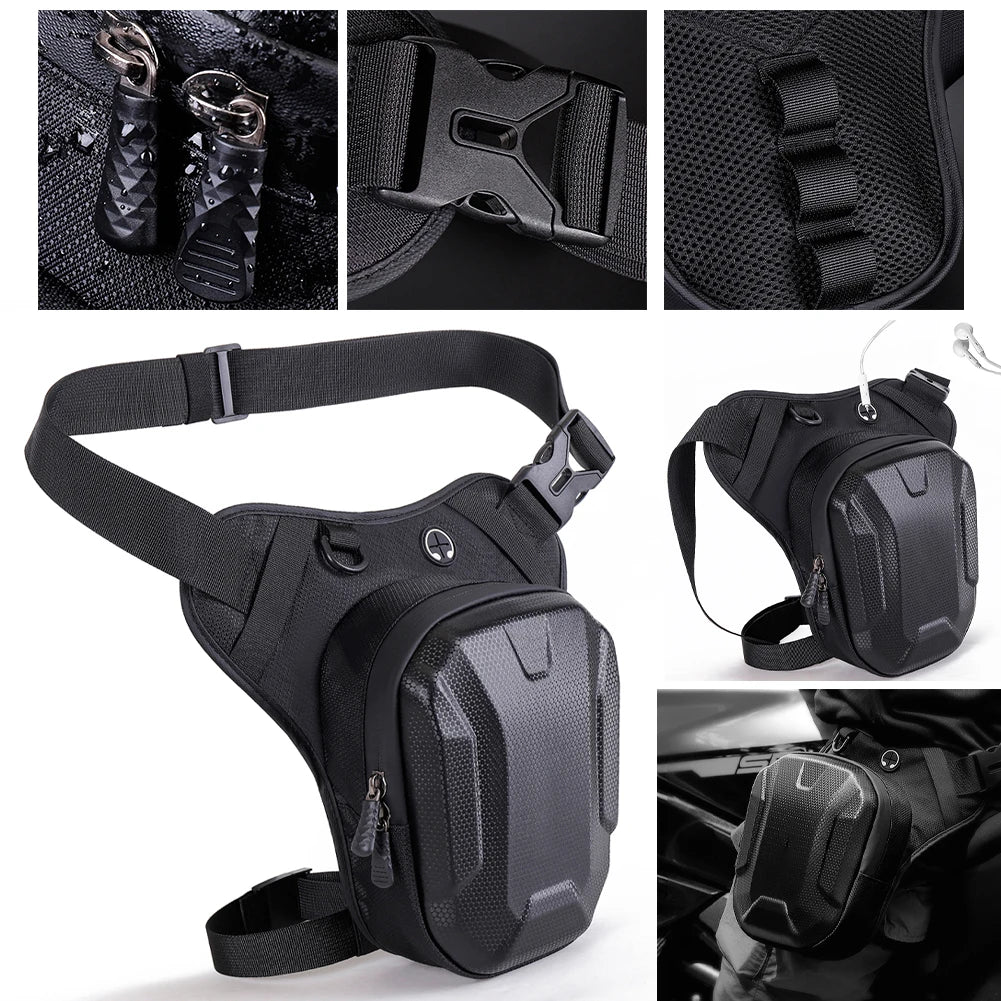 Motorcycle Waist Pack with Multi Pockets Drop Leg Pack Motorcycle Chest Bag Multifunctional Leg Pouch for Cycling Hiking Camping Qme