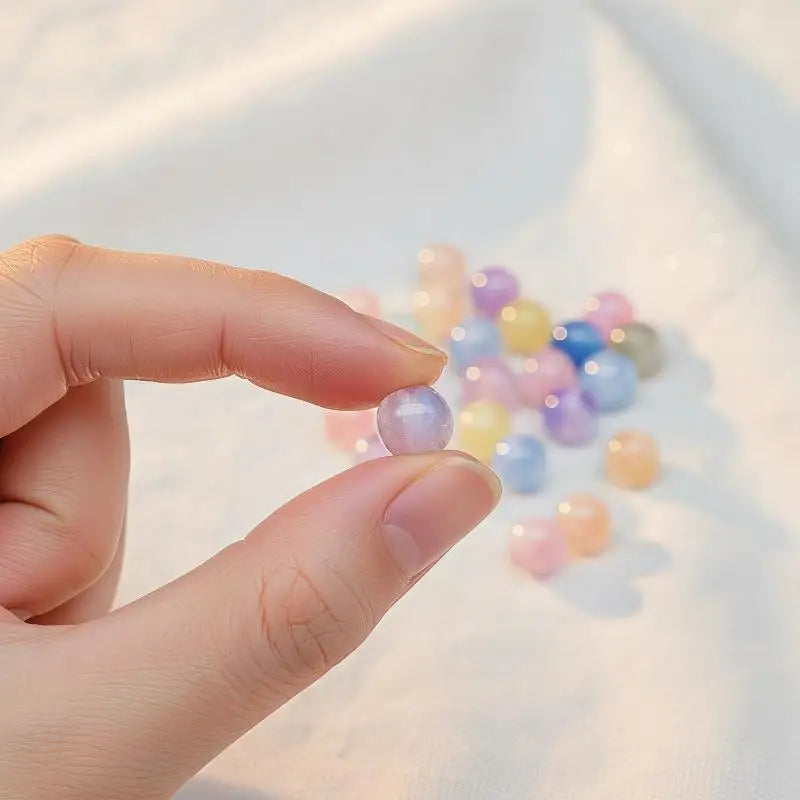 10mm UV Reactive Cat Eye Resin Round Beads 10Pcs Color Shift Spacer Beads DIY Handmade Jewelry Making Accessories Charms Qme