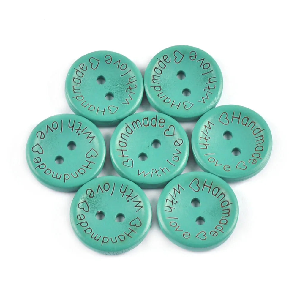 50Pcs 20mm Colorful Round Flatback Wooden Buttons Handmade Crafts For Scrapbooking Decor Home Ornaments Sewing Supplies M2740 Qme