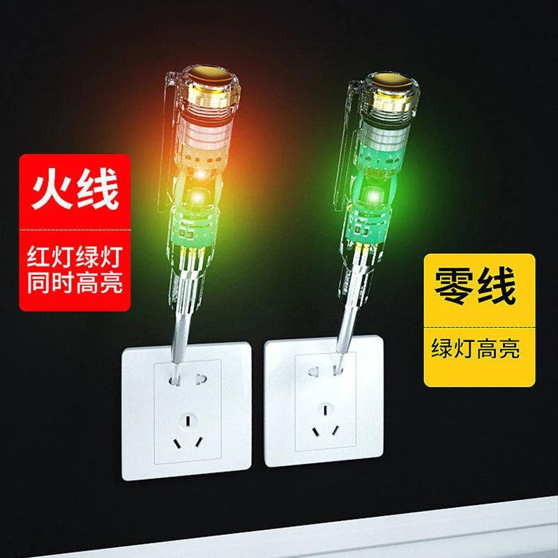 Induced Electric Tester Pen Screwdriver Probe Light Voltage Detector Qme