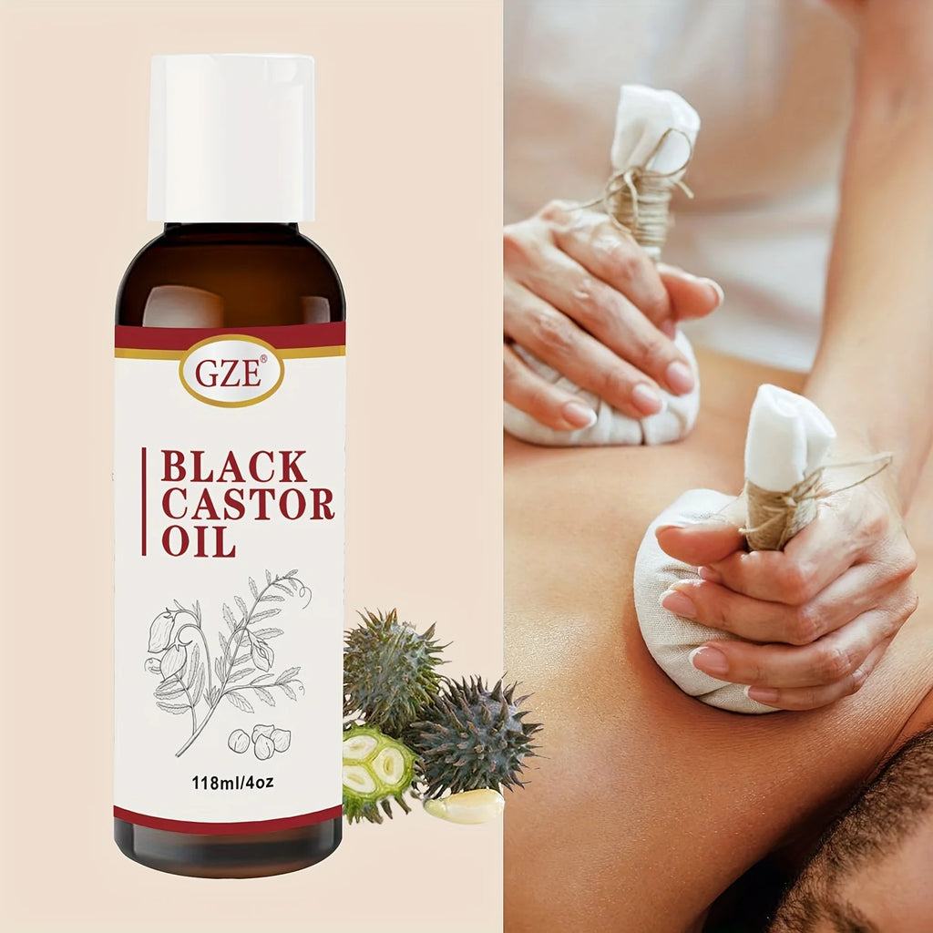 Jamaican Black Castor Oil for Hair Strengthens & Thickens | Body Care - Roasted & Cold-Pressed - Body Massage Oil for Hair Qme