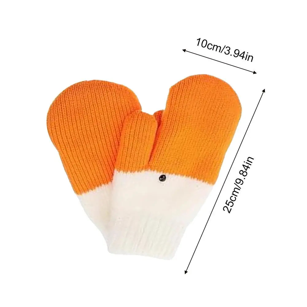 1 pair Cute Gloves Animal Mittens Warm Lining Winter Adorable Cute Animal Mittens For Girl Friend Sport Skiing Men Women Outdoor Qme as shown