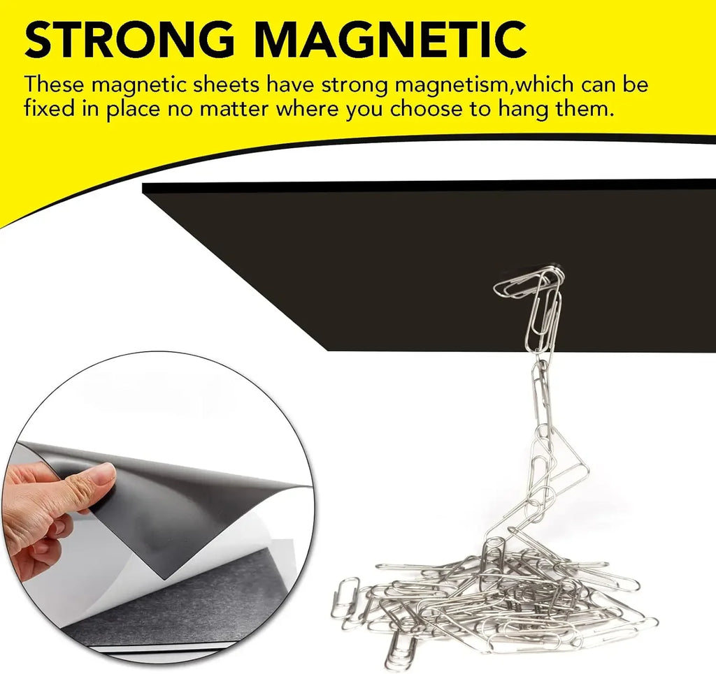 Adhesive Magnetic Sheets 4 x 6 Inch Photo Magnets, Flexible Magnet Sheets with Backing for Crafts, Photos, Pictures, Easy Peel. Qme