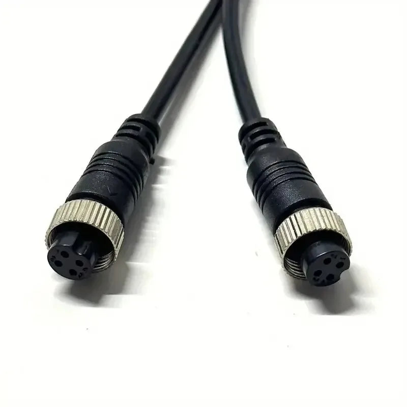 3PCS Aviation Head Cable 1 to 2 4-Core Monitoring Video Extension Cable Car AV Cable Qme