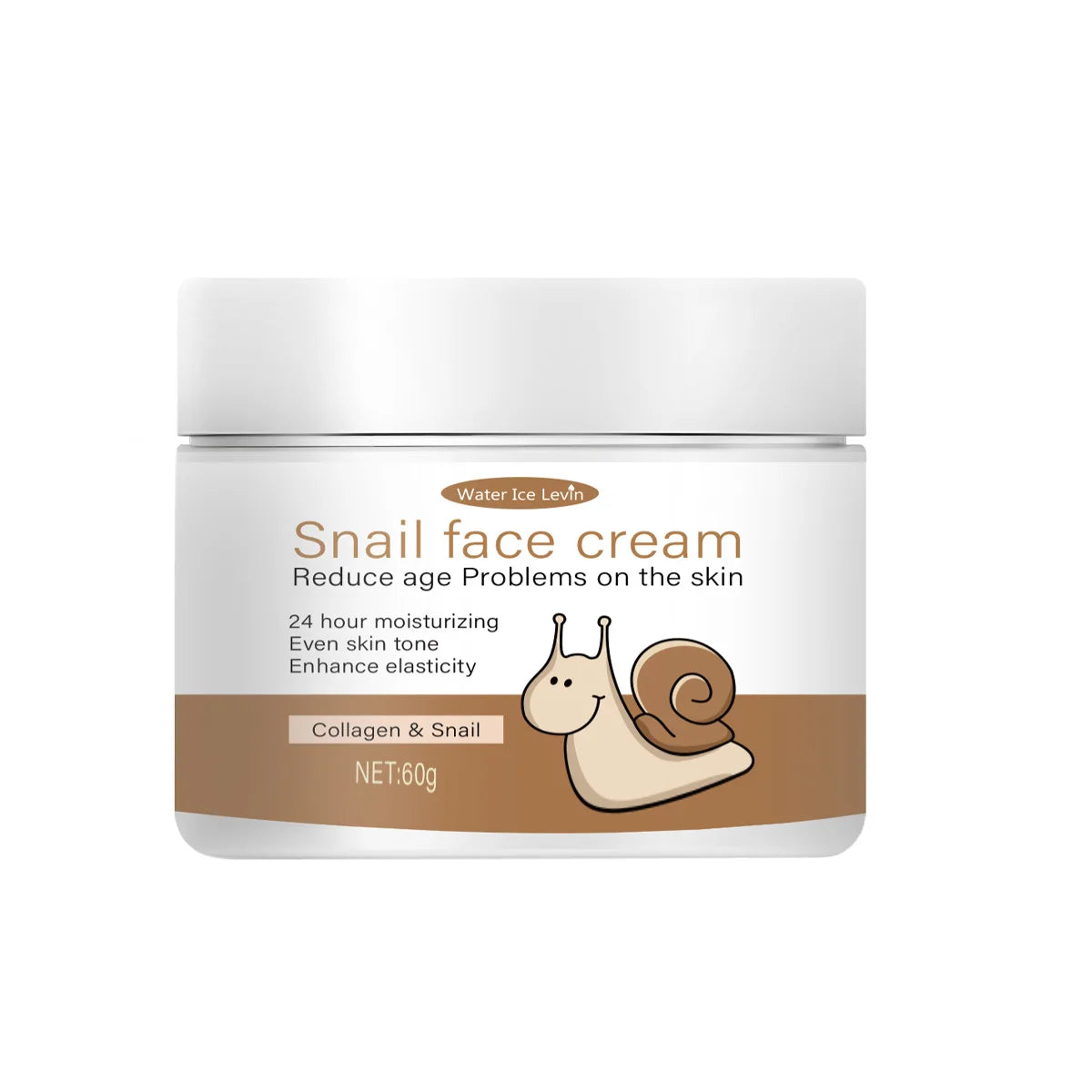Snail Face Cream with Collagen & Retinol - 24H Moisturizing, Evens Skin Tone & Boosts Elasticity, Reduces Signs of Aging Qme WHITE 60g