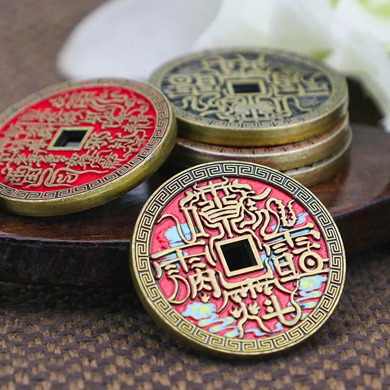 Ancient Chinese Coin Model Mountain Ghost Money Traditional Feng Shui Amulet Of Wealth Leizu Good Luck Coin Hanging Decoration Qme