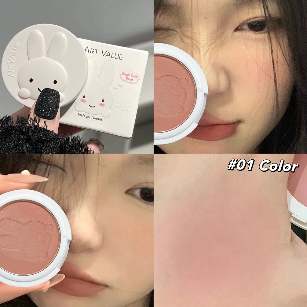 ART VALUE Natural Nude Matte Face Blusher Nourishing Peach Blush Powder Palette Rouge Cheek Tint Facial Contouring Women Makeup Qme 01
