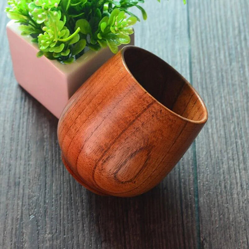 65 180 Big Belly Cup Creative Date Wood Handcarved Anti Scald Tea Qme