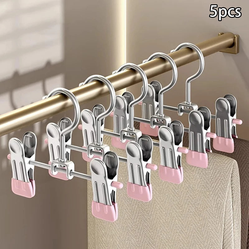 Seamless Stainless Steel Trouser Rack Adjustable Stainless Steel Shoe Rack Trouser Rack Boots Hanger Portable Qme A3