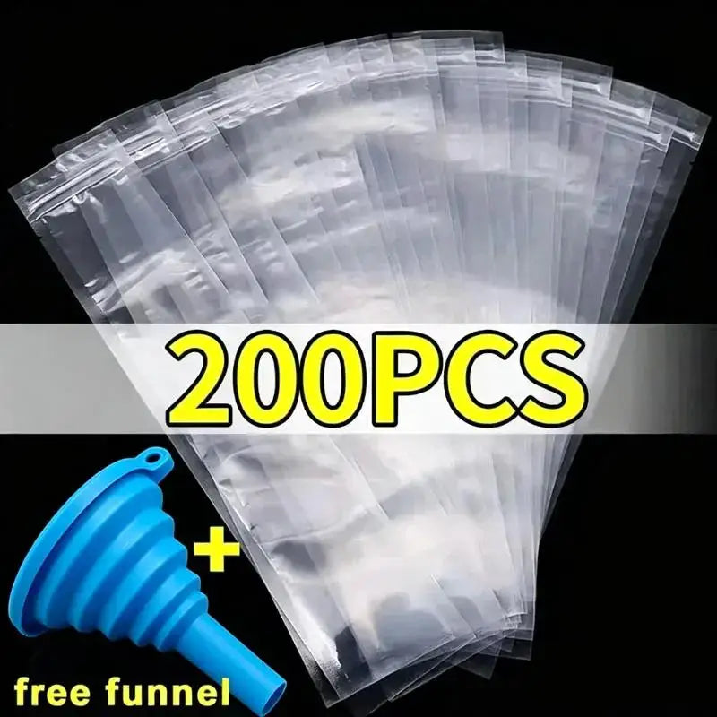 Disposable Ice Pack Grid Disposable Popsicle Mold Bag Self-sealing Ice Tray Bag Ice Cube Bag Box Edible Frozen Ice Cube Qme 200PCS