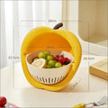 Cute Fruit-shaped Drain Basket Fruit Washing Basin Thickened Qme Yellow
