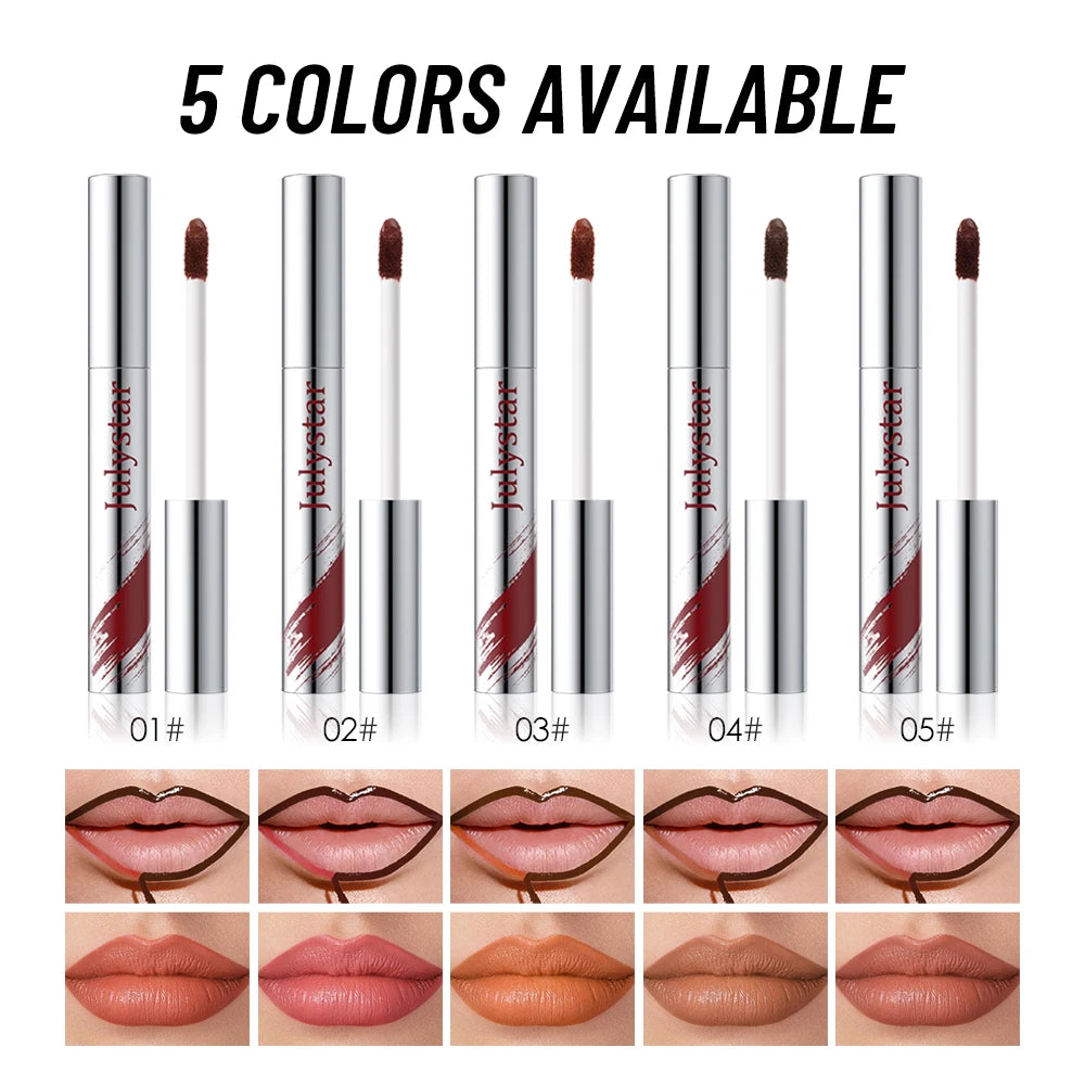 5 Color Liquid Peel-off Lip Liner Stain Waterproof Pink Brown Lip Contouring Tattoo Pigment Transfer Resistant Lip Gloss Tint Qme