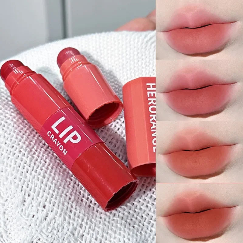 Mini Lipstick Set Matte 4 Colors Lipstick Combination 4 Sections Velvet Grapefruit Red Lip Pigment Non-stick Cup Lip Gloss kit Qme 01 HERORANGE