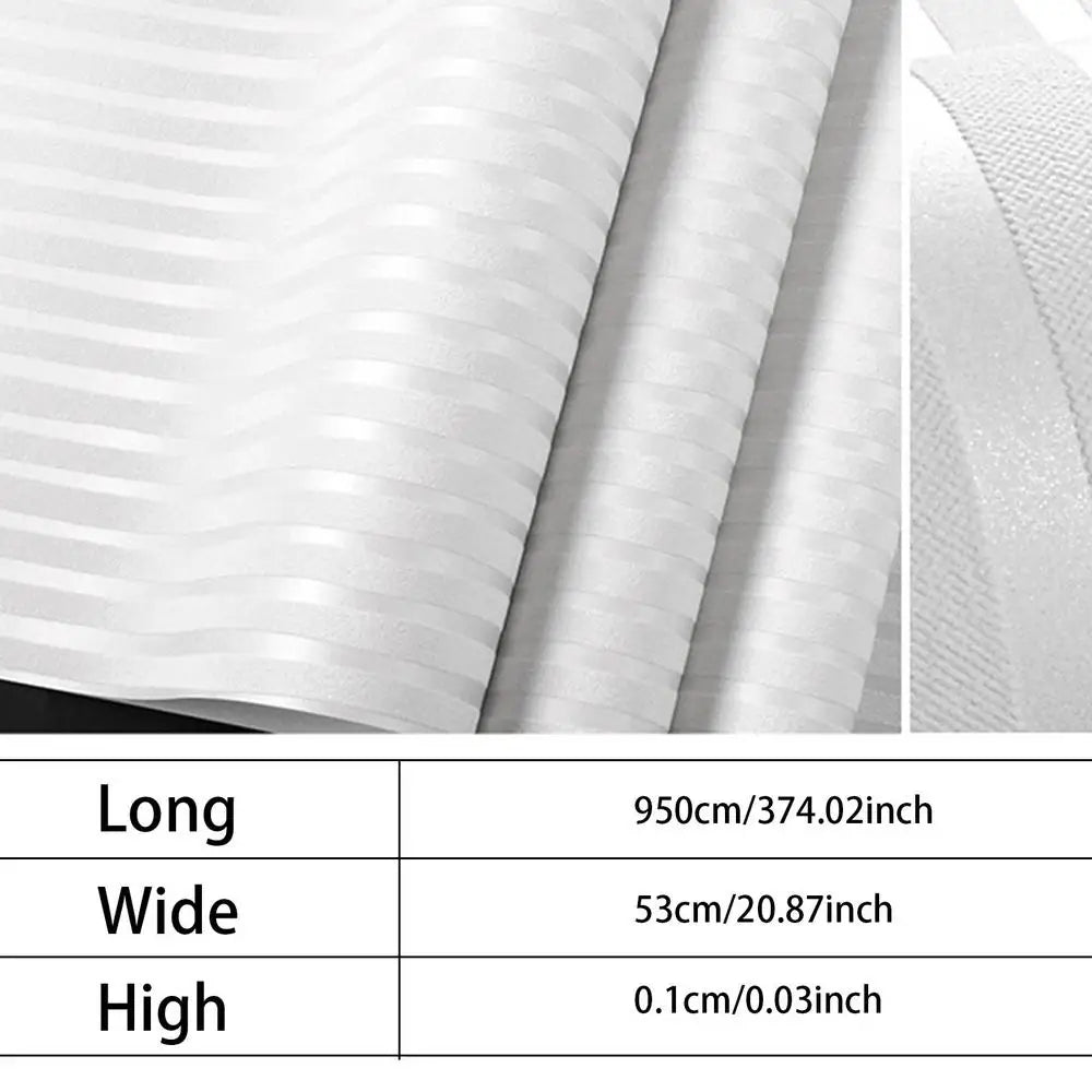 Striped Wallpaper Decorative Wall Film Modern Minimalist Non-woven Waterproof Wallpaper for Shelves Cabinet Furniture Bedroom Qme White China Mainland