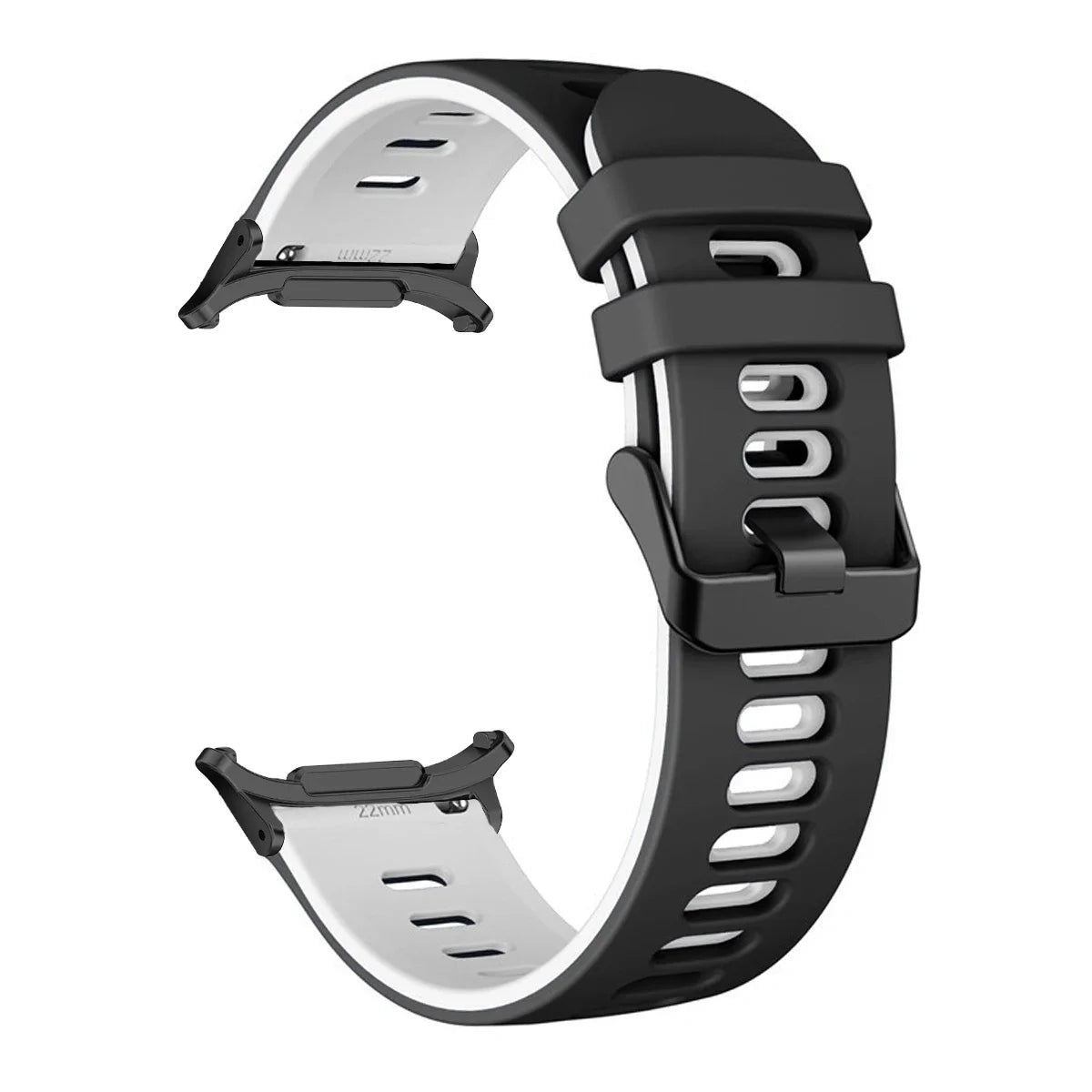 Silicone Strap for Samsung Galaxy Watch 7 Ultra 47mm No Gaps Sport Band Bracelet for Galaxy Watch Ultra 47mm Wristband Watchband Qme Black White Galaxy Watch 7 Ultra