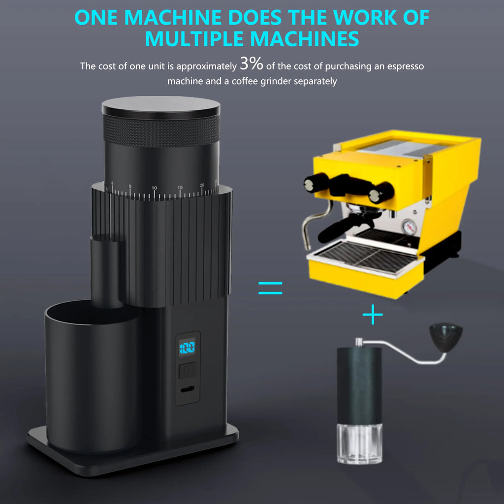 Portable Electric Coffee Grinder USB Rechargeable Bean Replaceable Qme