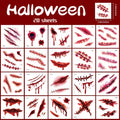 20 Sheets 3D Realistic Scar Tattoos Waterproof Fake Bloody Wound Qme set