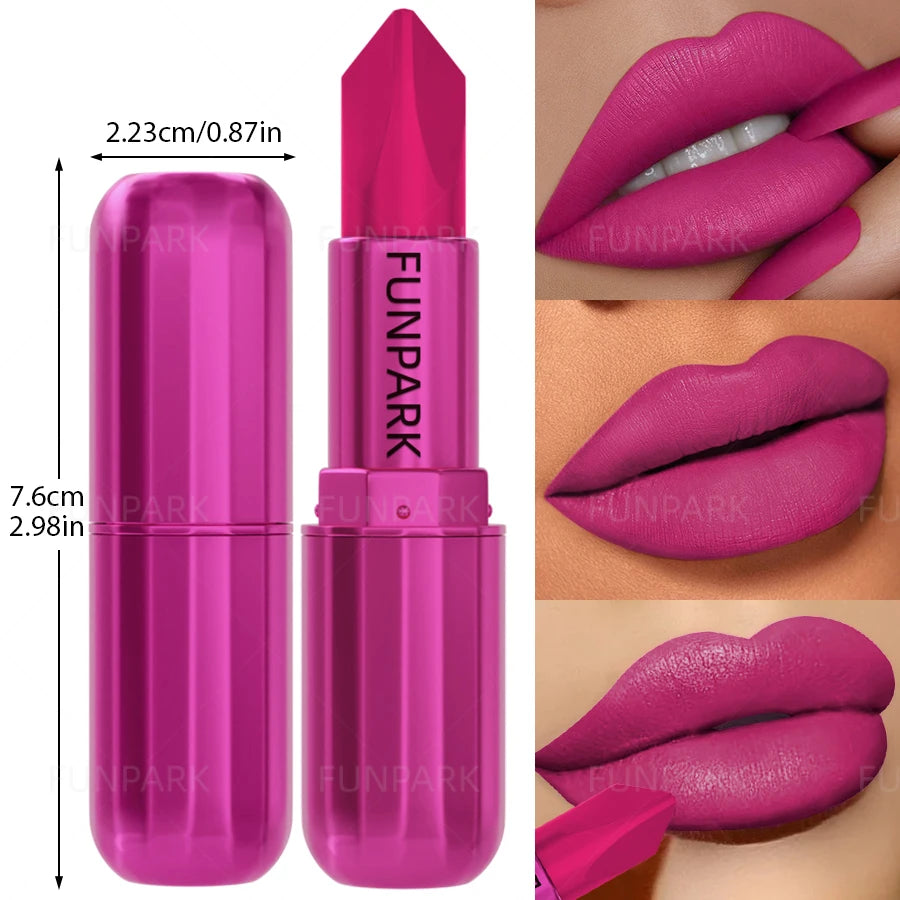 Matte Lipstick Long-lasting Waterproof Classic Sexy Rose Red Pigment Qme