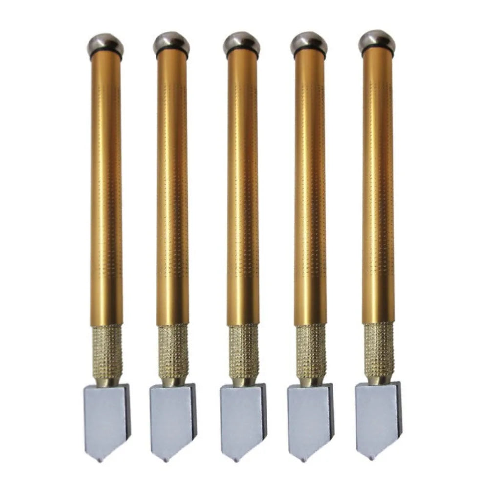 175mm Diamond Glass Cutter Pen Anti Slip Grip Portable Cutting Tool for Glass Tile Stone Engraving Construction Working Use Qme Glass Cutter-5Pcs