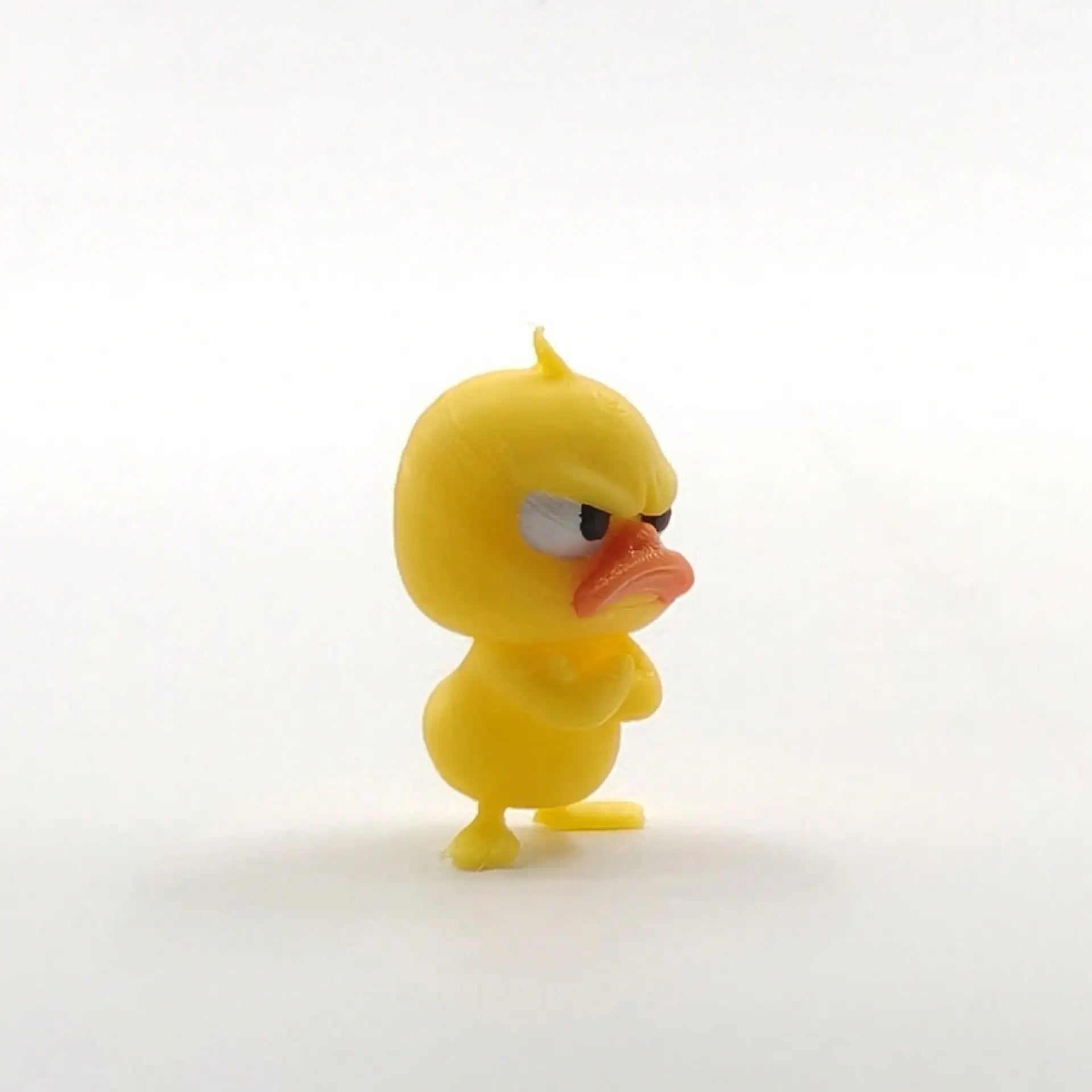 Angry Yellow Duck Statue Funny Figurine Expressive Face Crossed Arms Qme 1pc standing posture