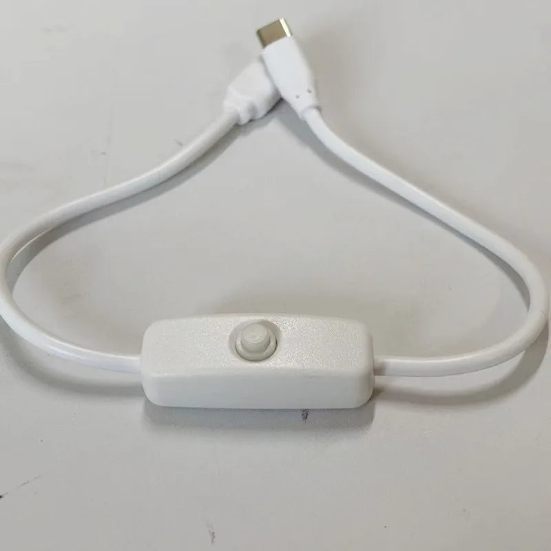 3PCS Raspberry Pi 4A High Current USB Cable with 501 Button Switch Type-C Male to Female Extension Power Cord Qme