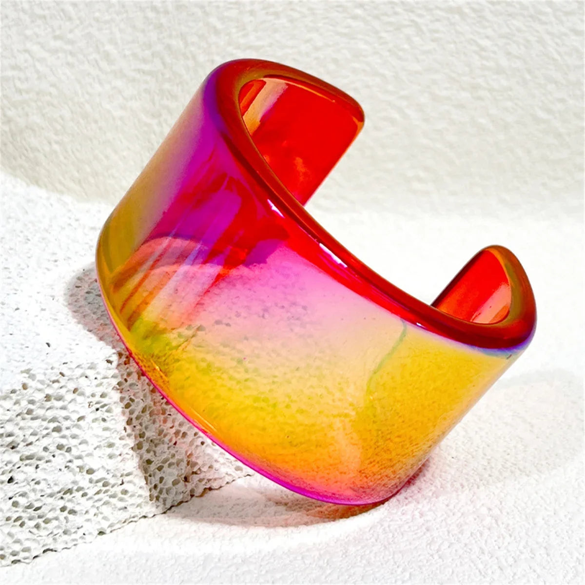 Cool Ins Transparent Acrylic Resin Open Bangle Bracelet for Women Geometric Korean Retro Wide Bracelet Girls Hand Jewelry Bangle Qme hong 60