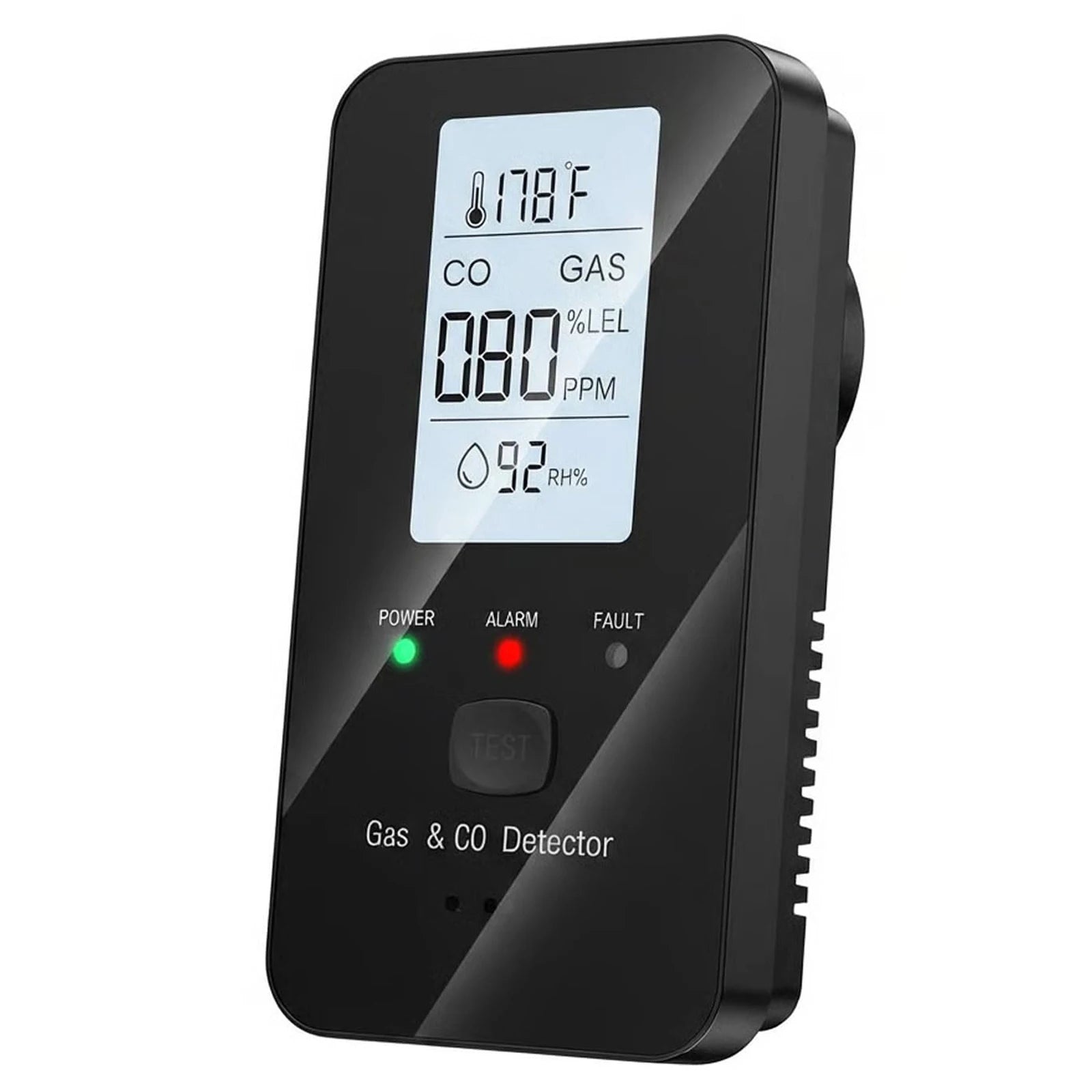 Combination Natural Gas Detector & Carbon Monoxide Detector, 4-in-1 Carbon Monoxide Alarm,Propane,Methane for Home,RV,Apartment Qme black US Plug