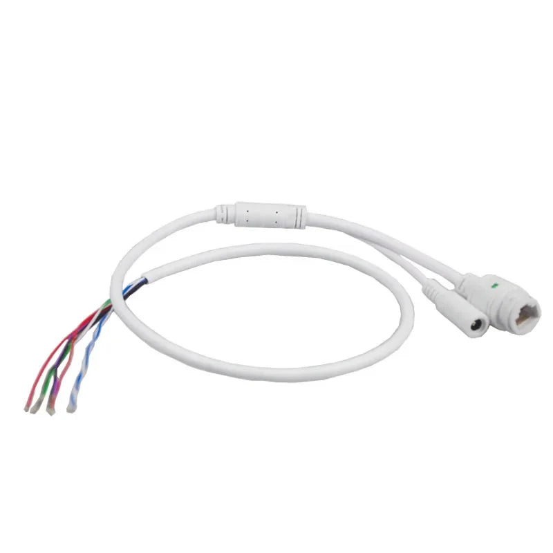 5pcs Waterproof POE LAN cable for CCTV IP camera board module with weatherproof connector Transmission & Cables Qme WHITE