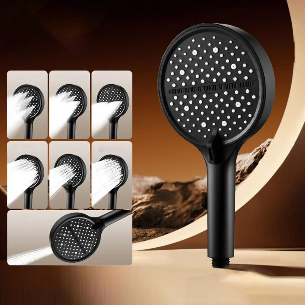 Pressure Shower Heads 7-Mode Handheld Head Rust-proof Replacement Qme