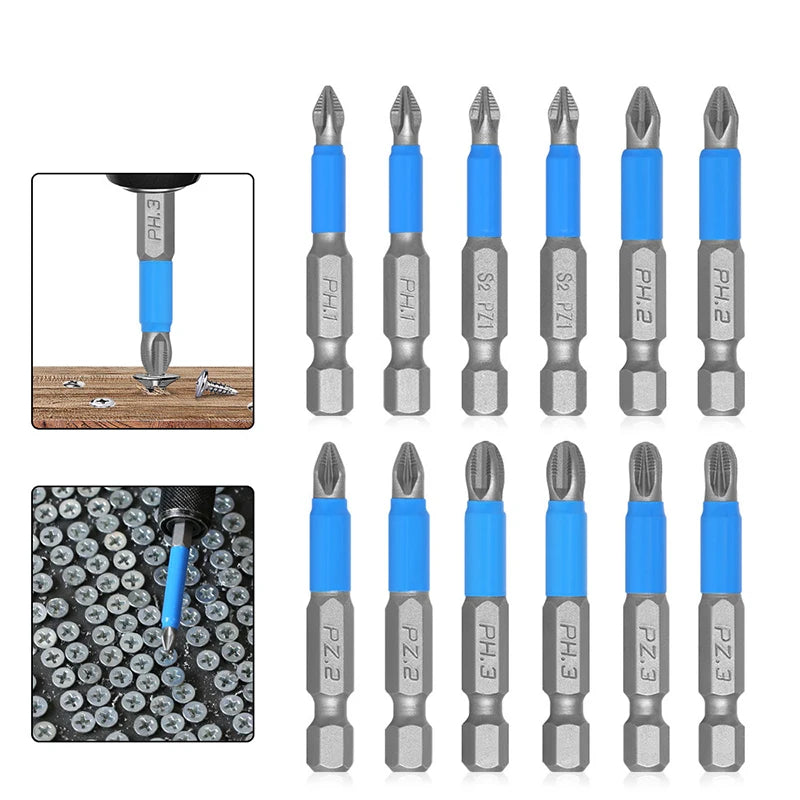 Bits Alloy Steel Impact Anti Non-slip Magnetic Cross Tip PH1 PH2 PH3 Qme