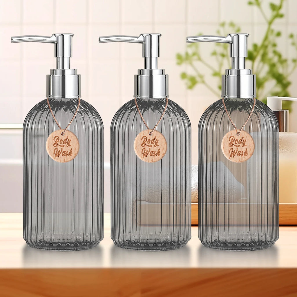 Shower Containers for Shampoo, Conditioner and Body Wash, Bathroom Counter Storage Shampoo Bottles Bodywash Dispenser for Shower Qme