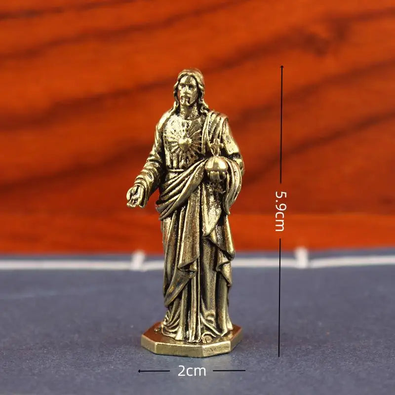 Handmade Brass God Statue Vintage Creative Cross Border Craft Artwork Qme 1PC