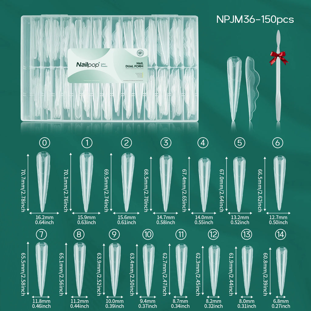 Nailpop Butterfly Nail Dual Forms 15 Sizes Reusable French Extension Qme Butterfly 150