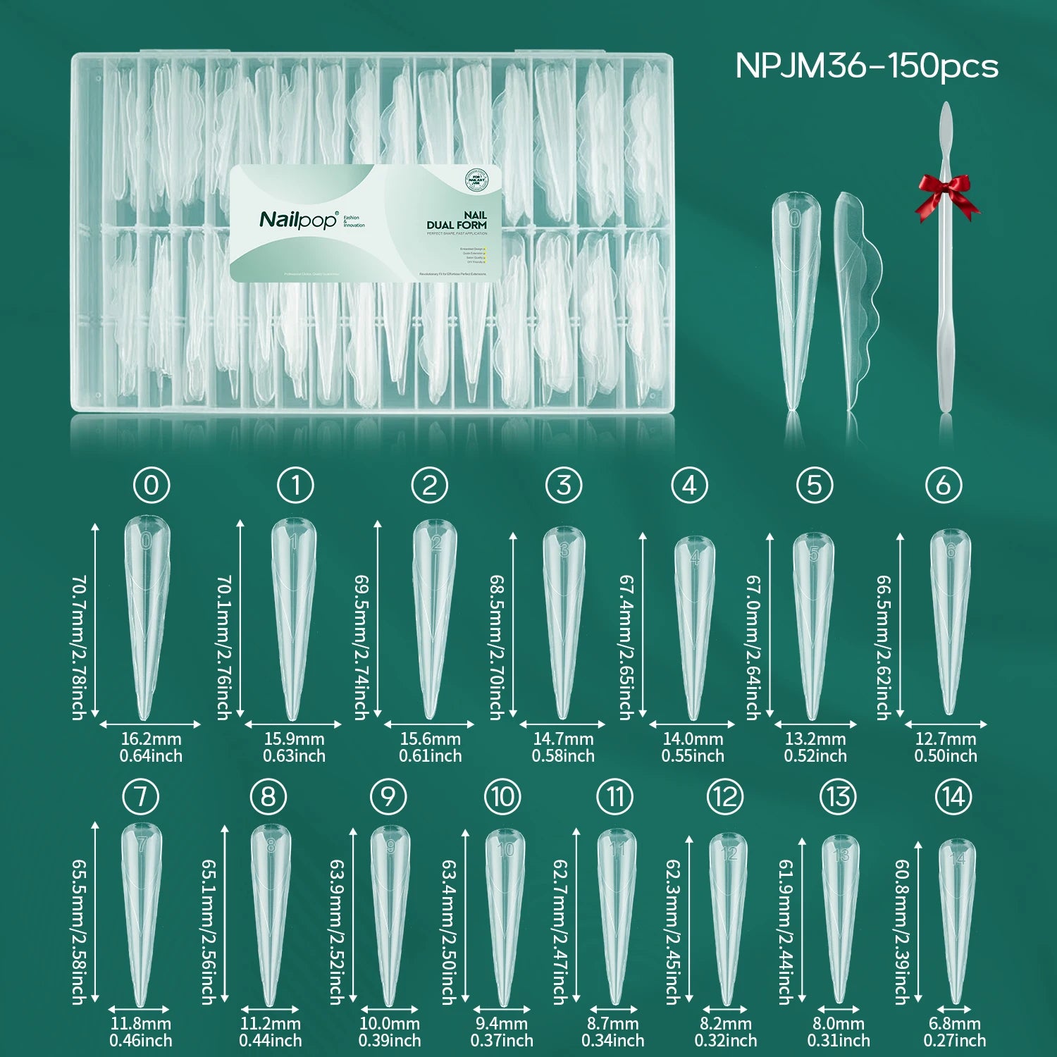 Nailpop Butterfly Nail Dual Forms 15 Sizes Reusable French Extension Qme Butterfly 150