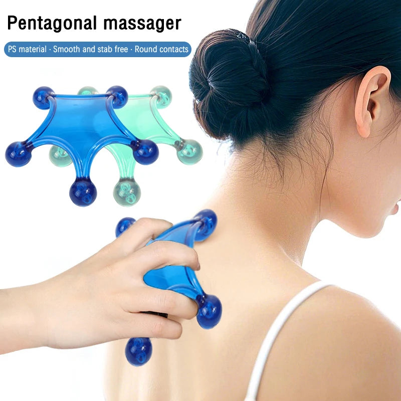 Handheld Deep Tissue Massager 5-Ball Acupressure Tool Gentle Qme
