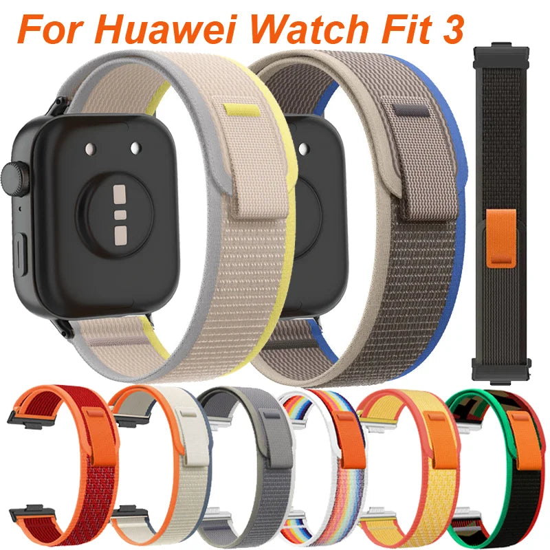 Trail Loop Band For Huawei Watch Fit 3 2 1 Strap Nylon Bracelet Sport Watchband For Huawei Watch Fit3 Smartwatch Elastic Correas Qme