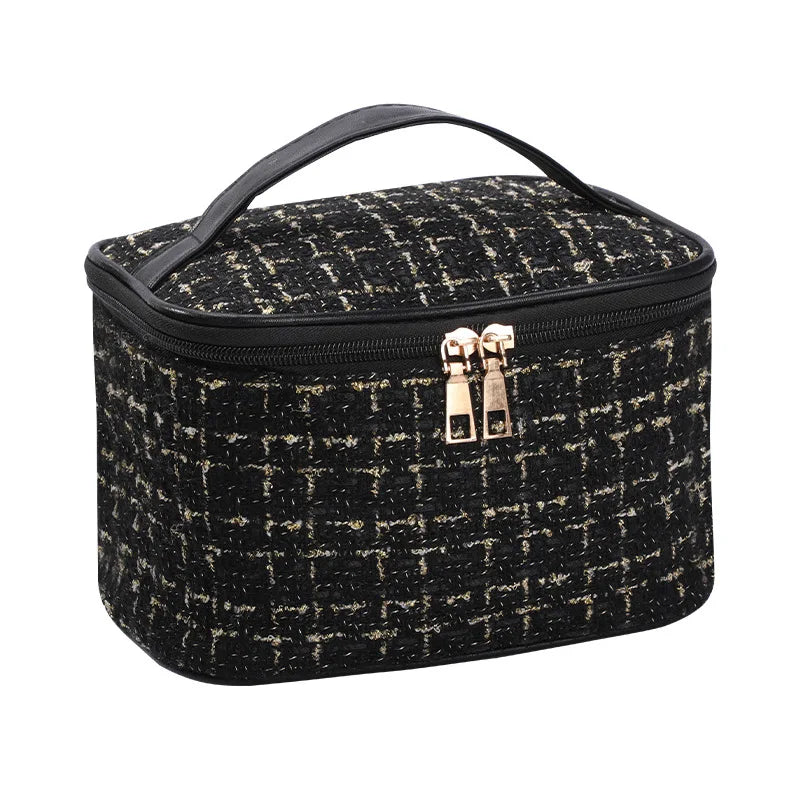 Cosmetic Makeup Bag Double Layer Large Capacity Storage Organizer Outdoor Travel Essentials Women's Cosmetic Toiletry Bag Qme Black One Size